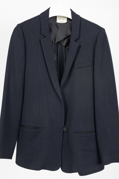 Forte Forte AW/14 Navy Wool-Blend Crepe Single-Breasted Blazer
