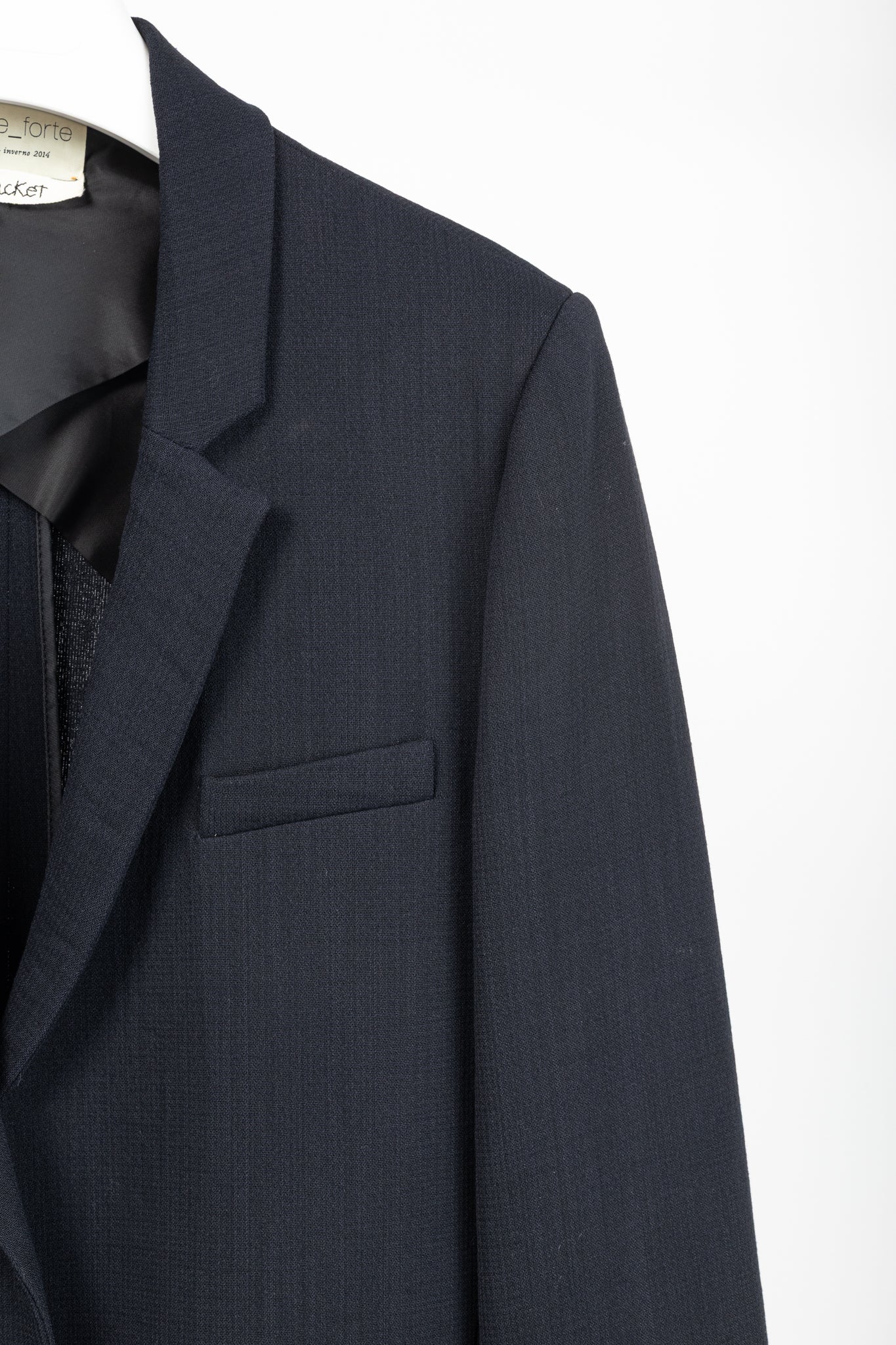 Forte Forte AW/14 Navy Wool-Blend Crepe Single-Breasted Blazer