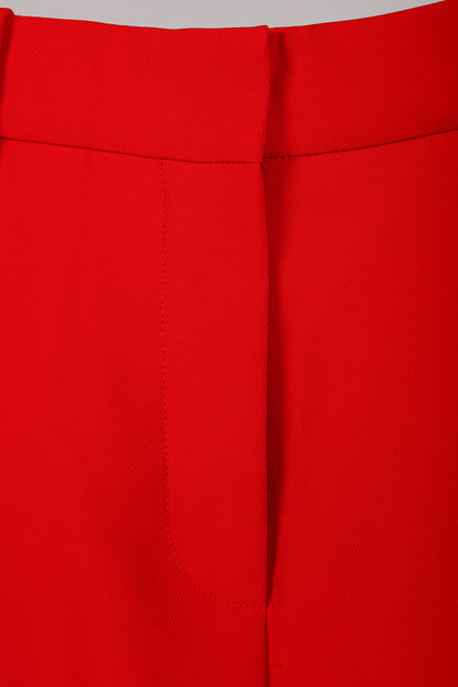 Ganni Barbados Cherry Red Twill Suiting Trousers