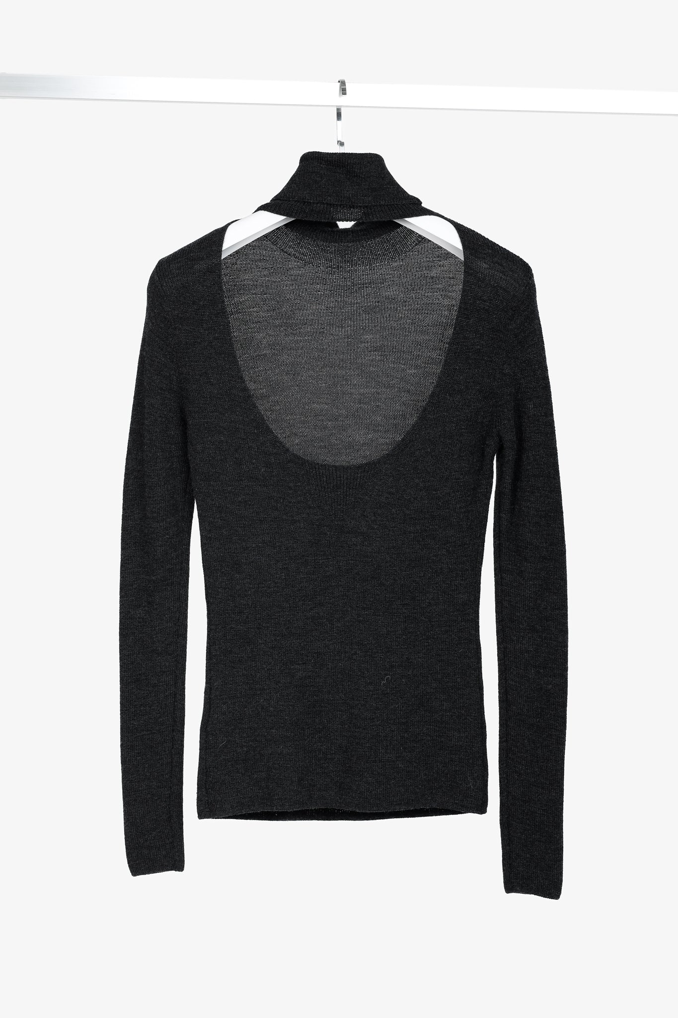 Ganni Black Light Merino Wool Knit Roll Neck Sweater