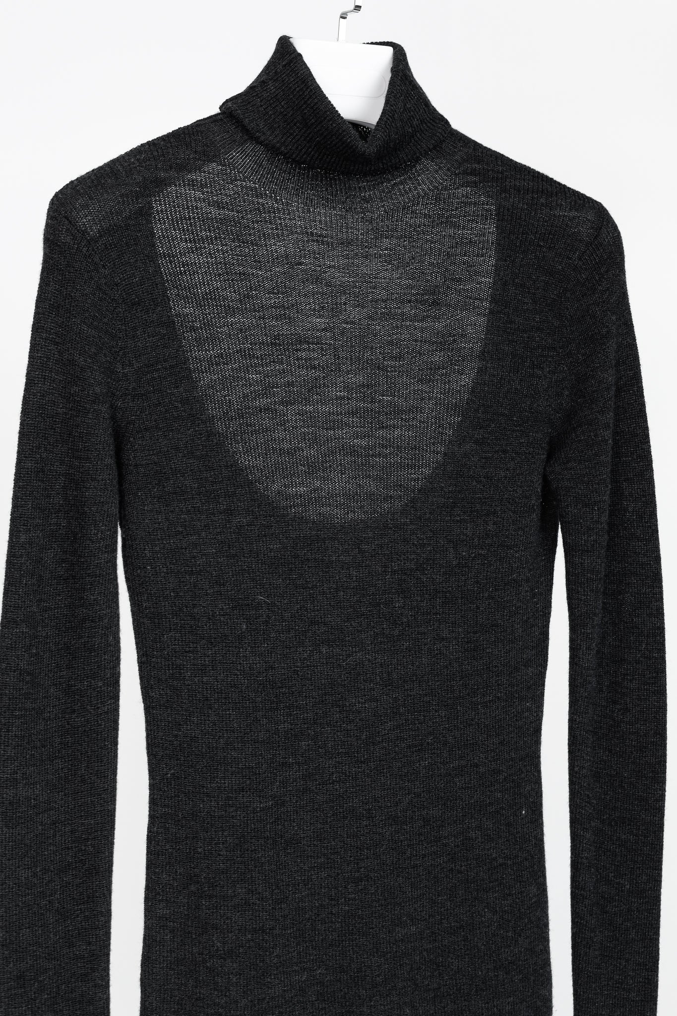 Ganni Black Light Merino Wool Knit Roll Neck Sweater