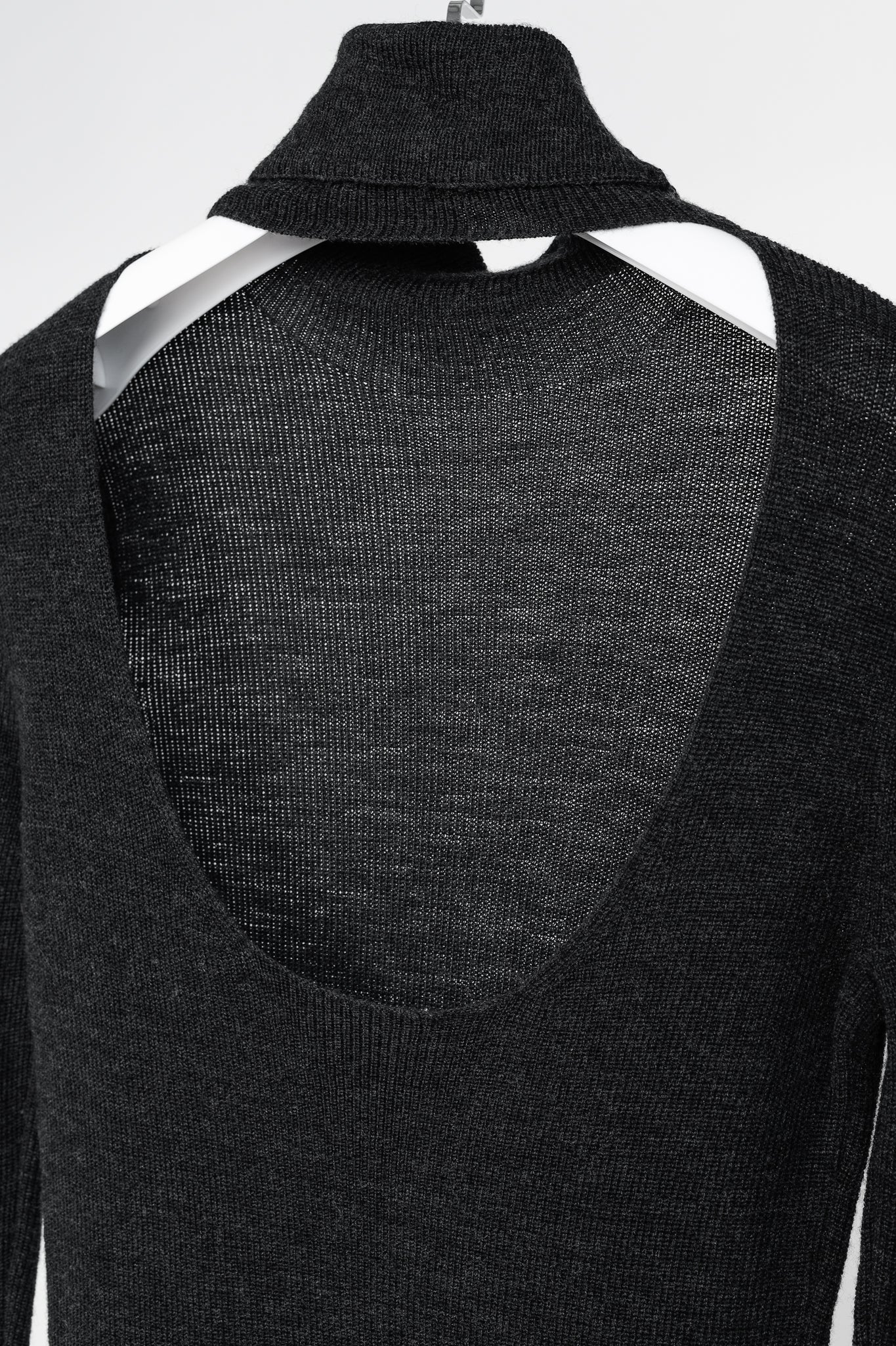 Ganni Black Light Merino Wool Knit Roll Neck Sweater