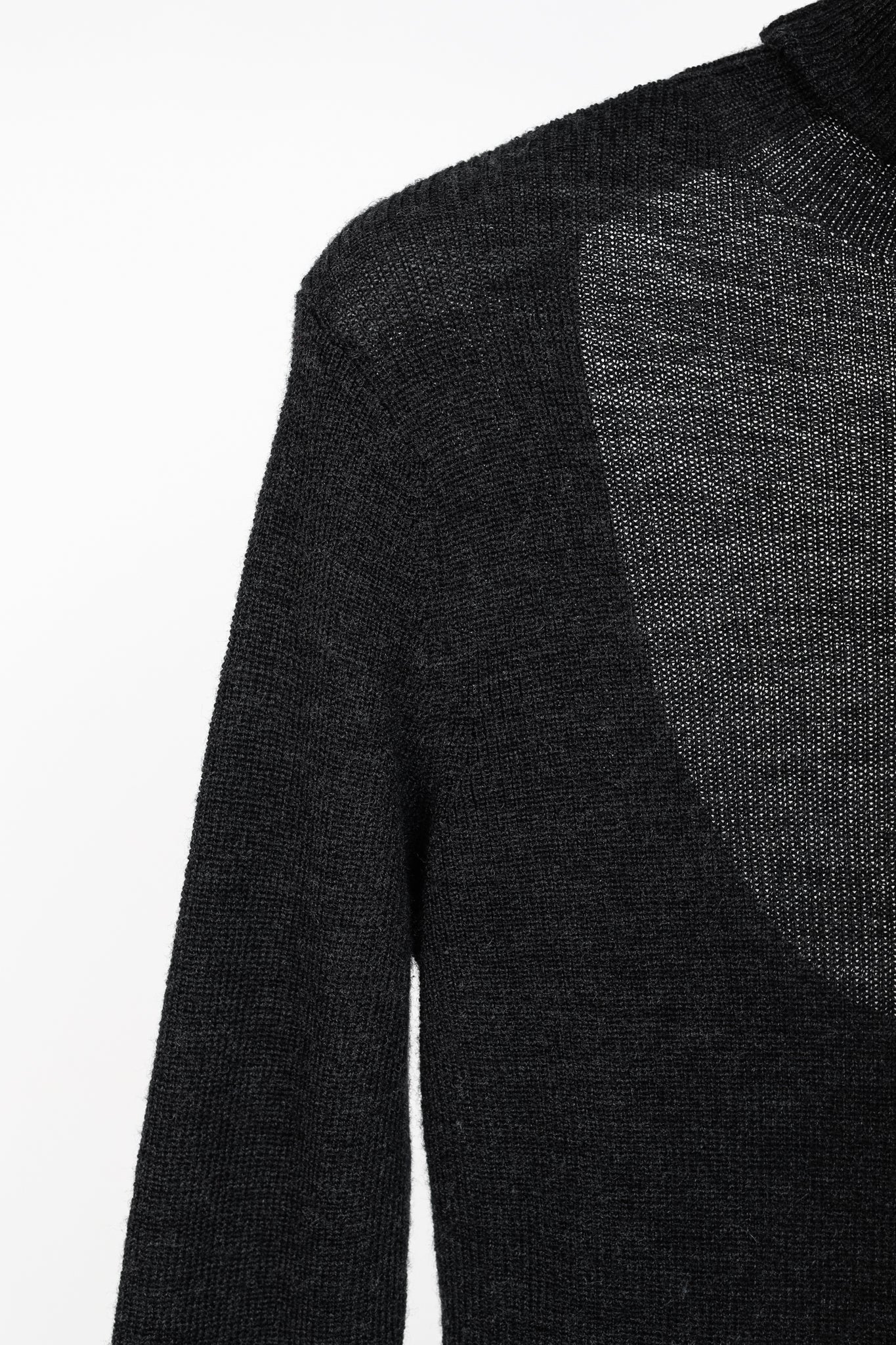 Ganni Black Light Merino Wool Knit Roll Neck Sweater
