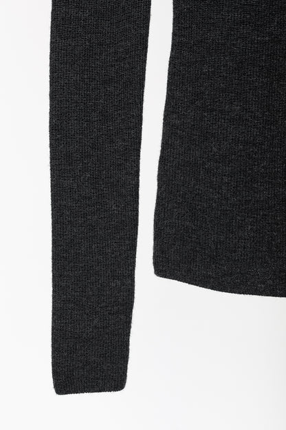 Ganni Black Light Merino Wool Knit Roll Neck Sweater