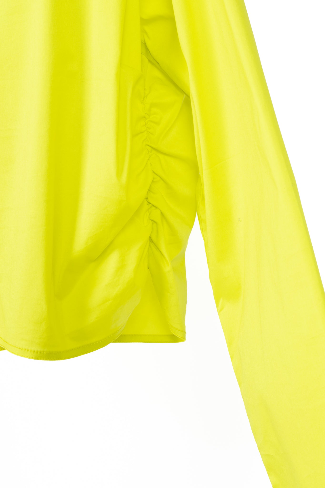 Ganni Sulphur Spring Stretch Cotton Poplin Snap Blouse