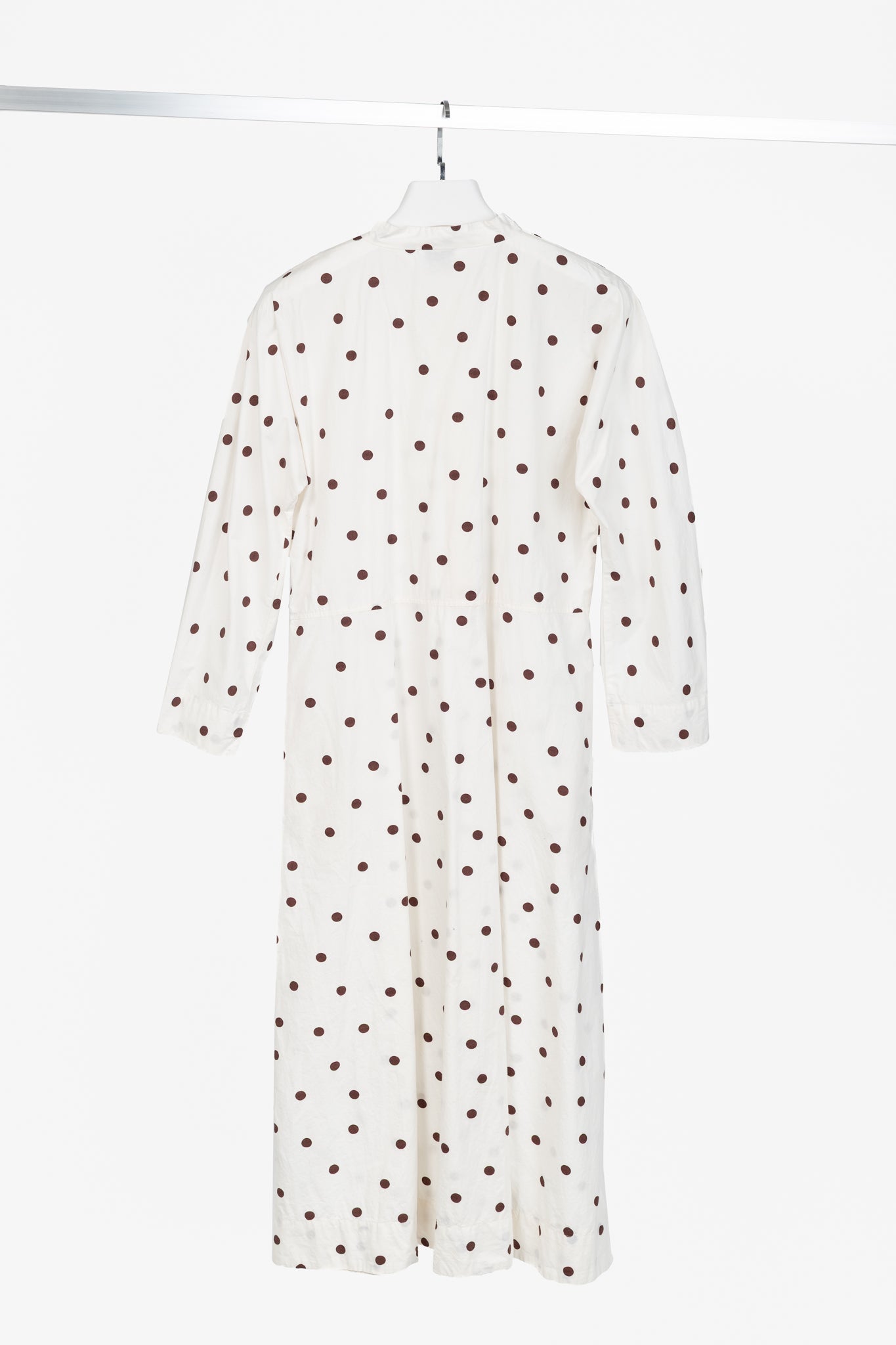 Ganni SS/20 White Polka-Dot Cotton-Poplin Midi Dress