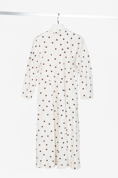 Ganni SS/20 White Polka-Dot Cotton-Poplin Midi Dress