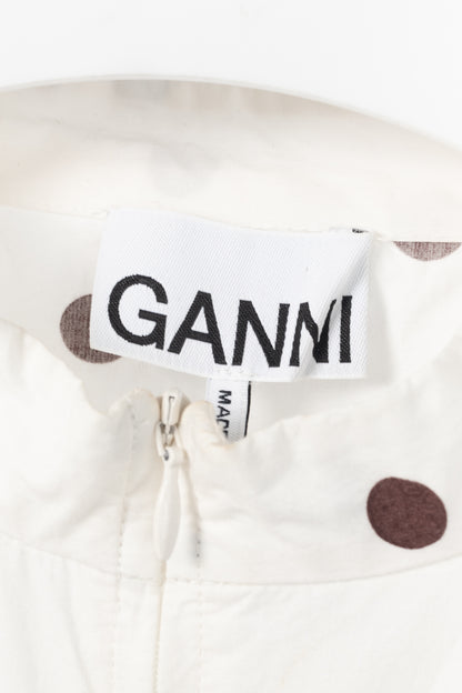 Ganni SS/20 White Polka-Dot Cotton-Poplin Midi Dress
