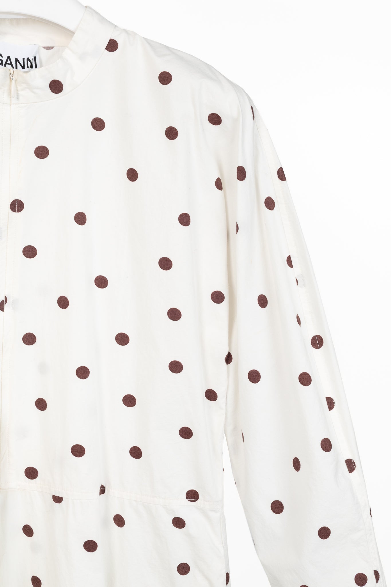 Ganni SS/20 White Polka-Dot Cotton-Poplin Midi Dress