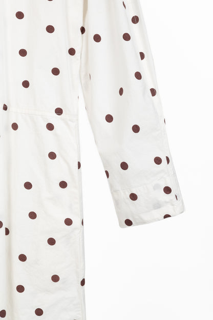 Ganni SS/20 White Polka-Dot Cotton-Poplin Midi Dress