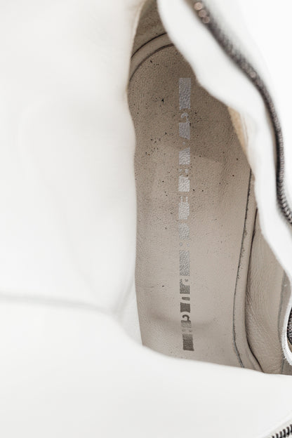 Gareth Pugh SS/14 Runway White Leather Angular-Heel Ankle Boots
