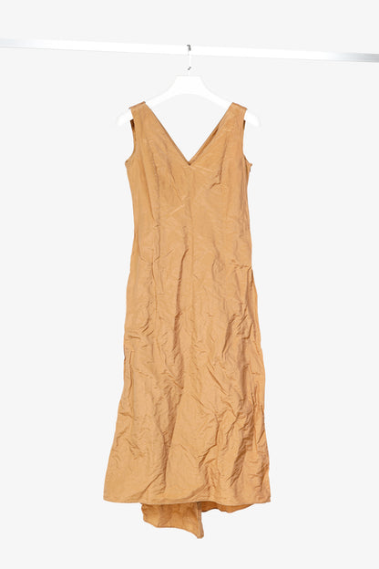 Gianfranco Ferre Studio Tan Taffeta Midi Dress