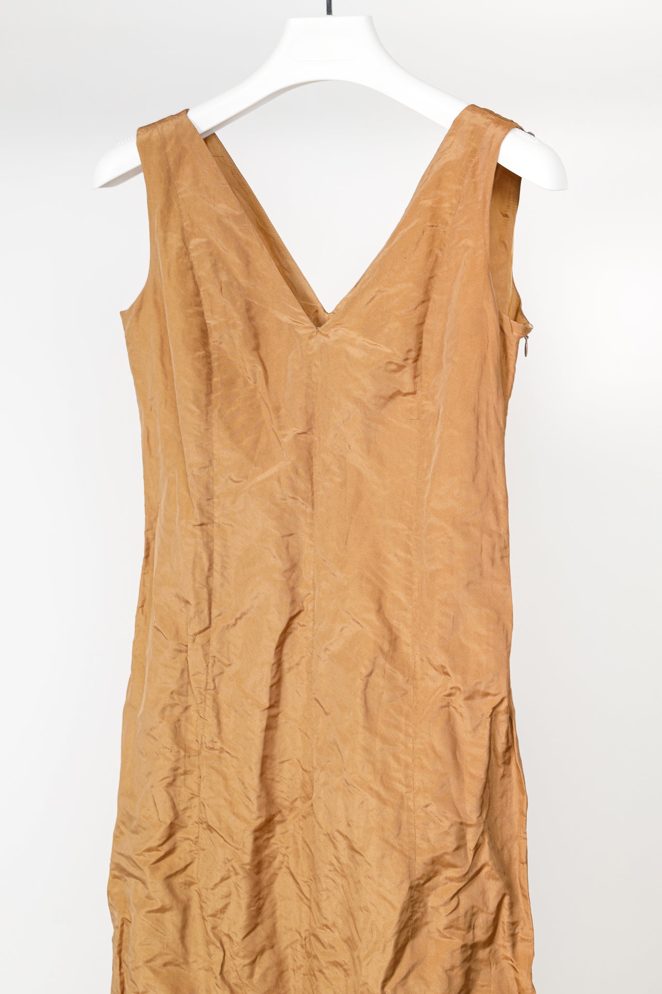 Gianfranco Ferre Studio Tan Taffeta Midi Dress