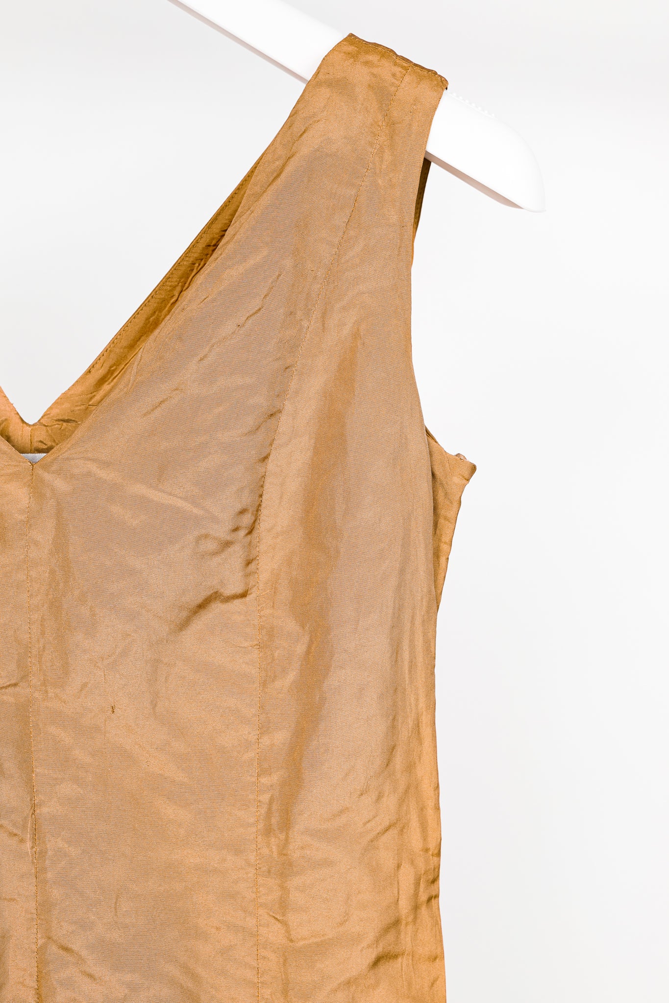 Gianfranco Ferre Studio Tan Taffeta Midi Dress