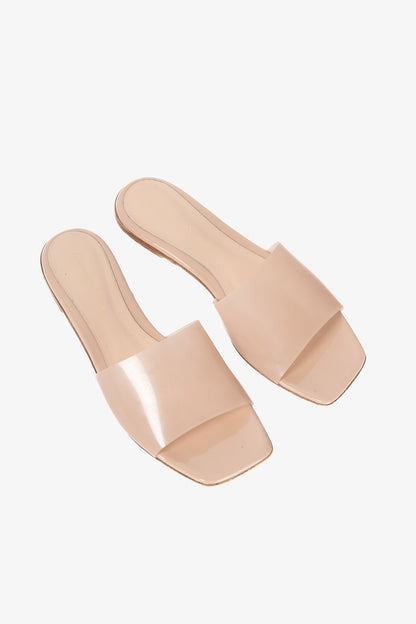 Gianvito Rossi Cosmic Nude Plexi Leather Flat Sandals