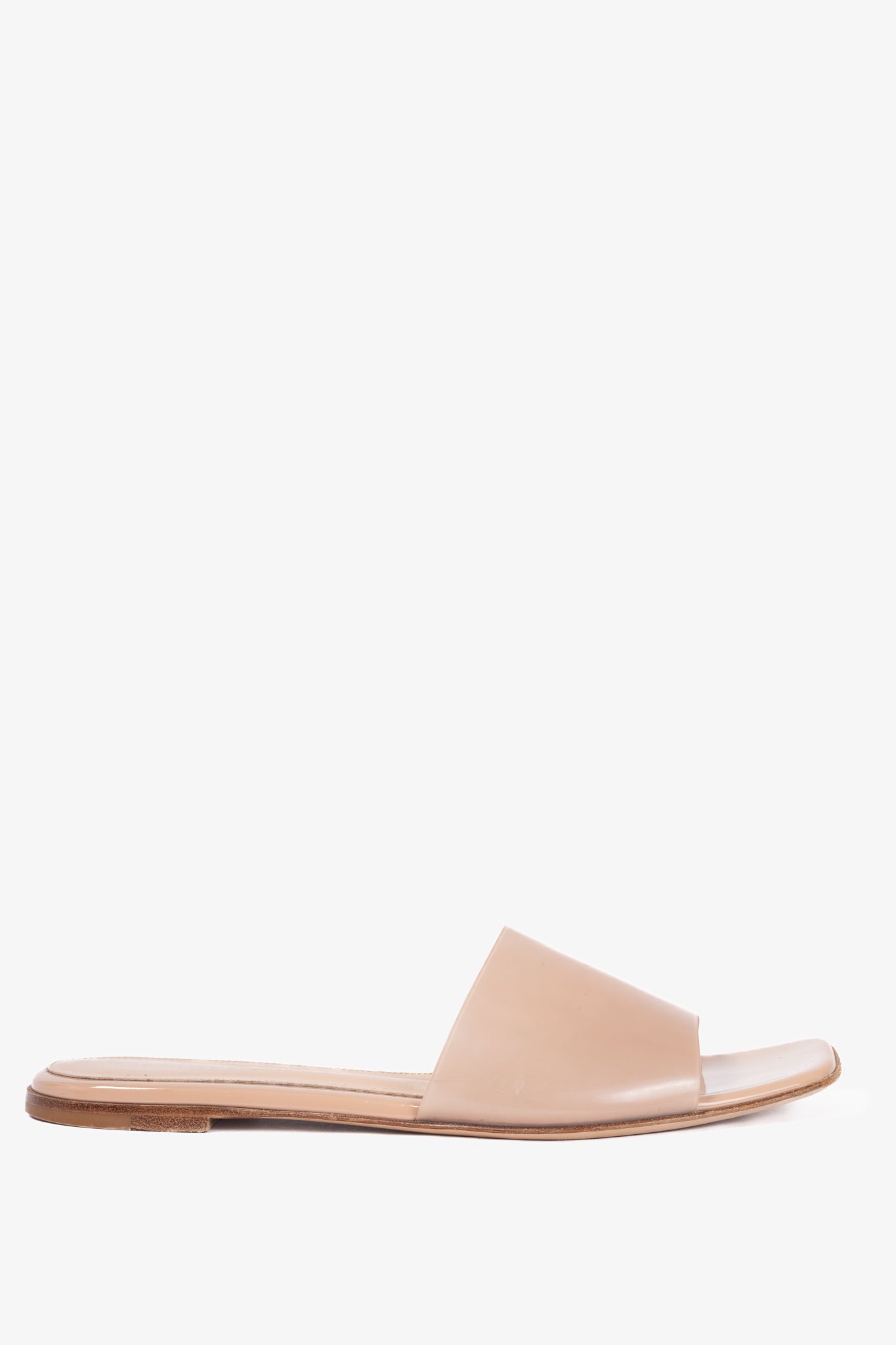 Gianvito Rossi Cosmic Nude Plexi Leather Flat Sandals