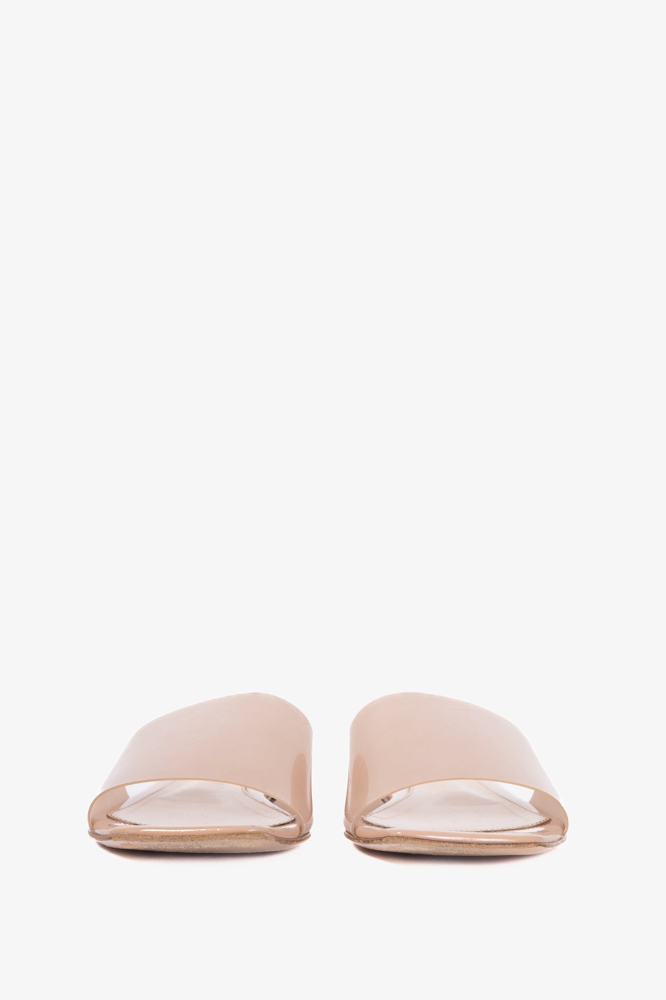 Gianvito Rossi Cosmic Nude Plexi Leather Flat Sandals