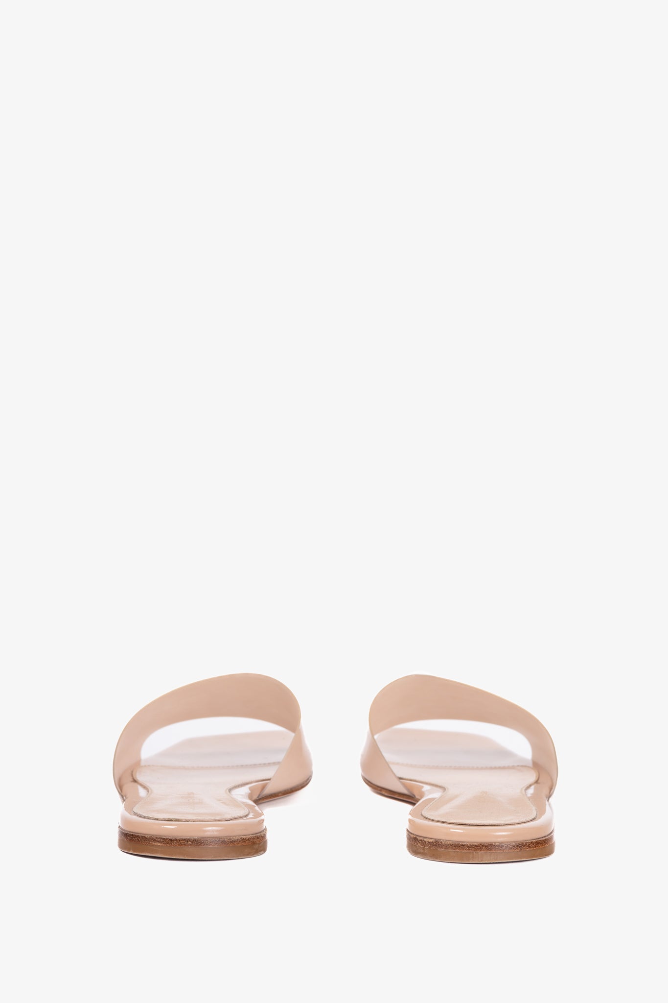 Gianvito Rossi Cosmic Nude Plexi Leather Flat Sandals
