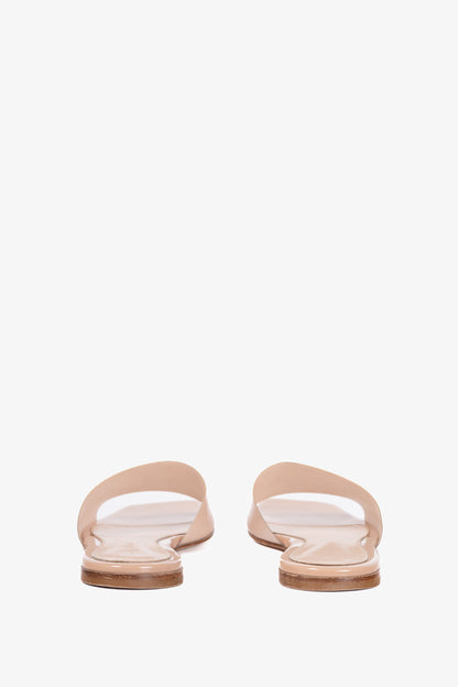 Gianvito Rossi Cosmic Nude Plexi Leather Flat Sandals