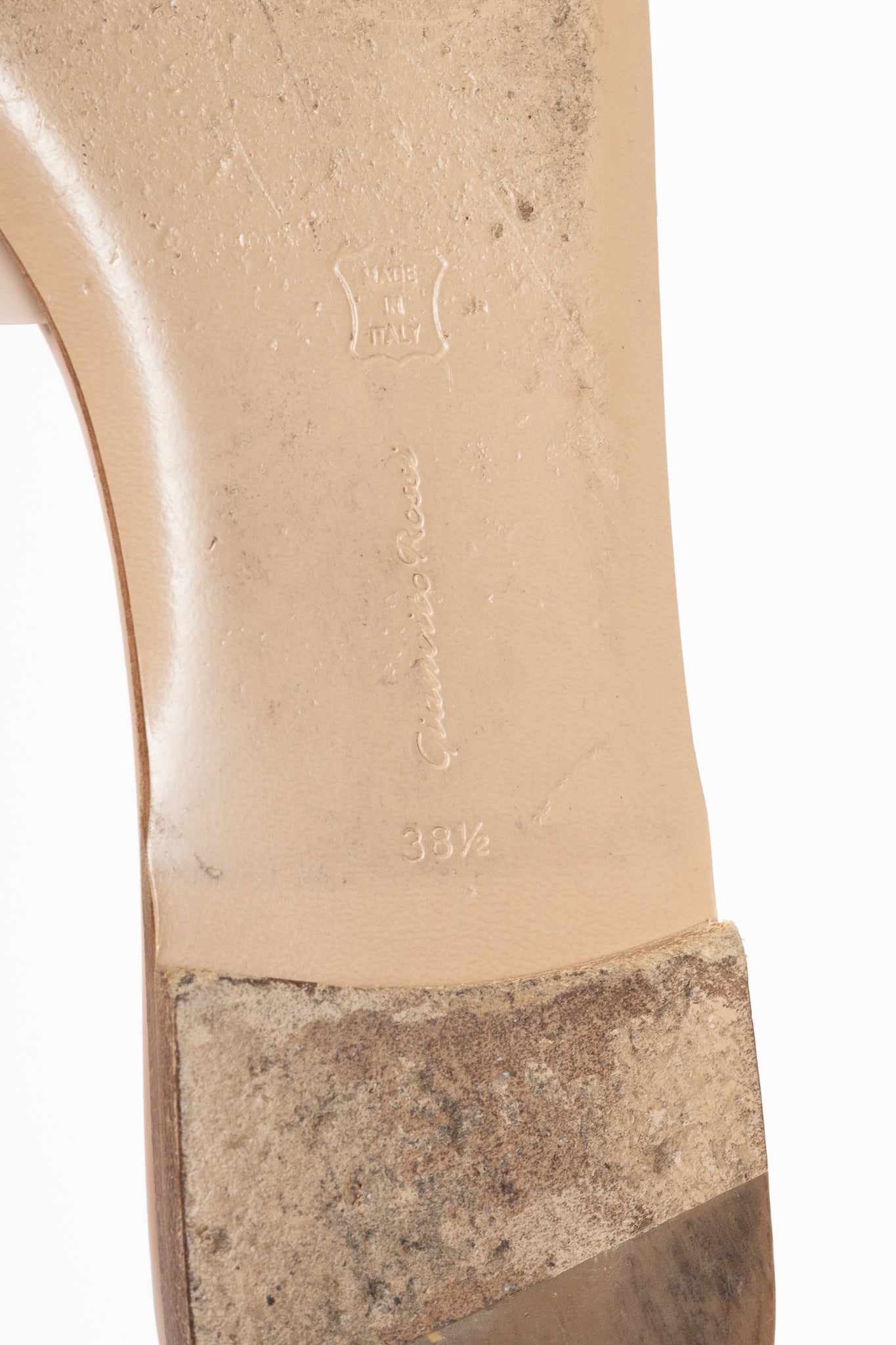 Gianvito Rossi Cosmic Nude Plexi Leather Flat Sandals