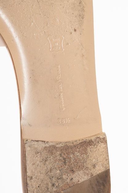 Gianvito Rossi Cosmic Nude Plexi Leather Flat Sandals