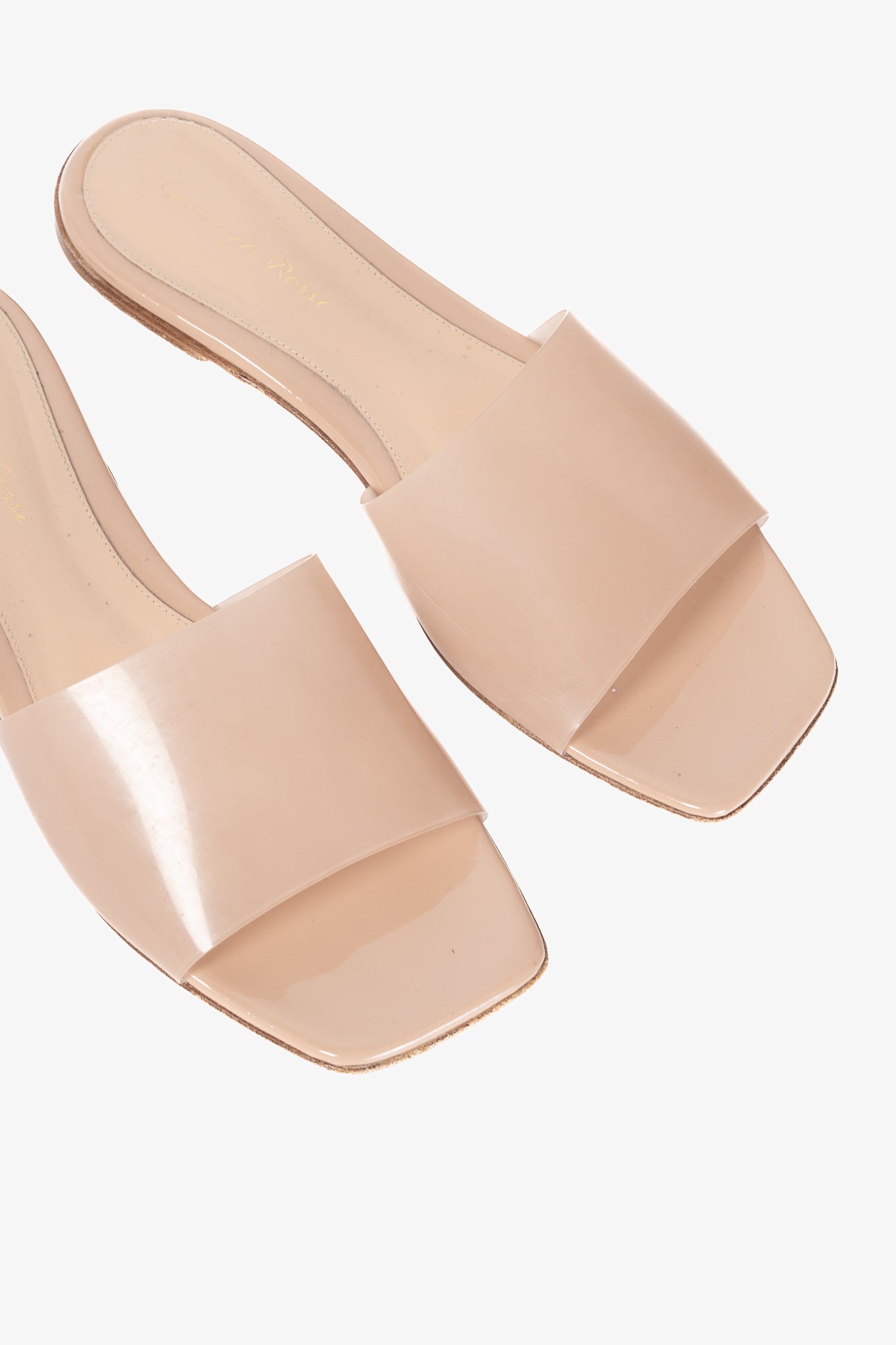 Gianvito Rossi Cosmic Nude Plexi Leather Flat Sandals