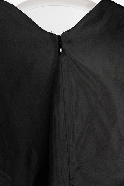 Giorgio Armani Black Silk Taffeta Draped Top