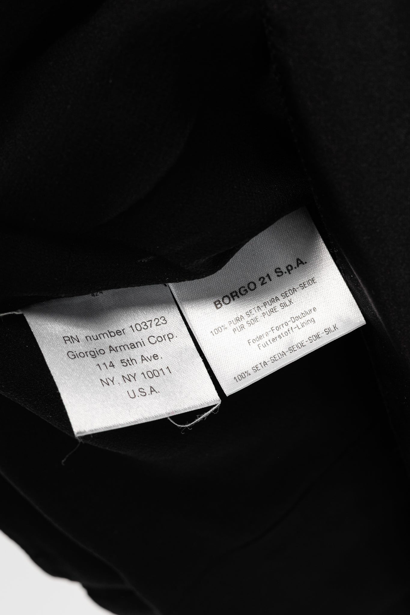 Giorgio Armani Black Silk Taffeta Draped Top