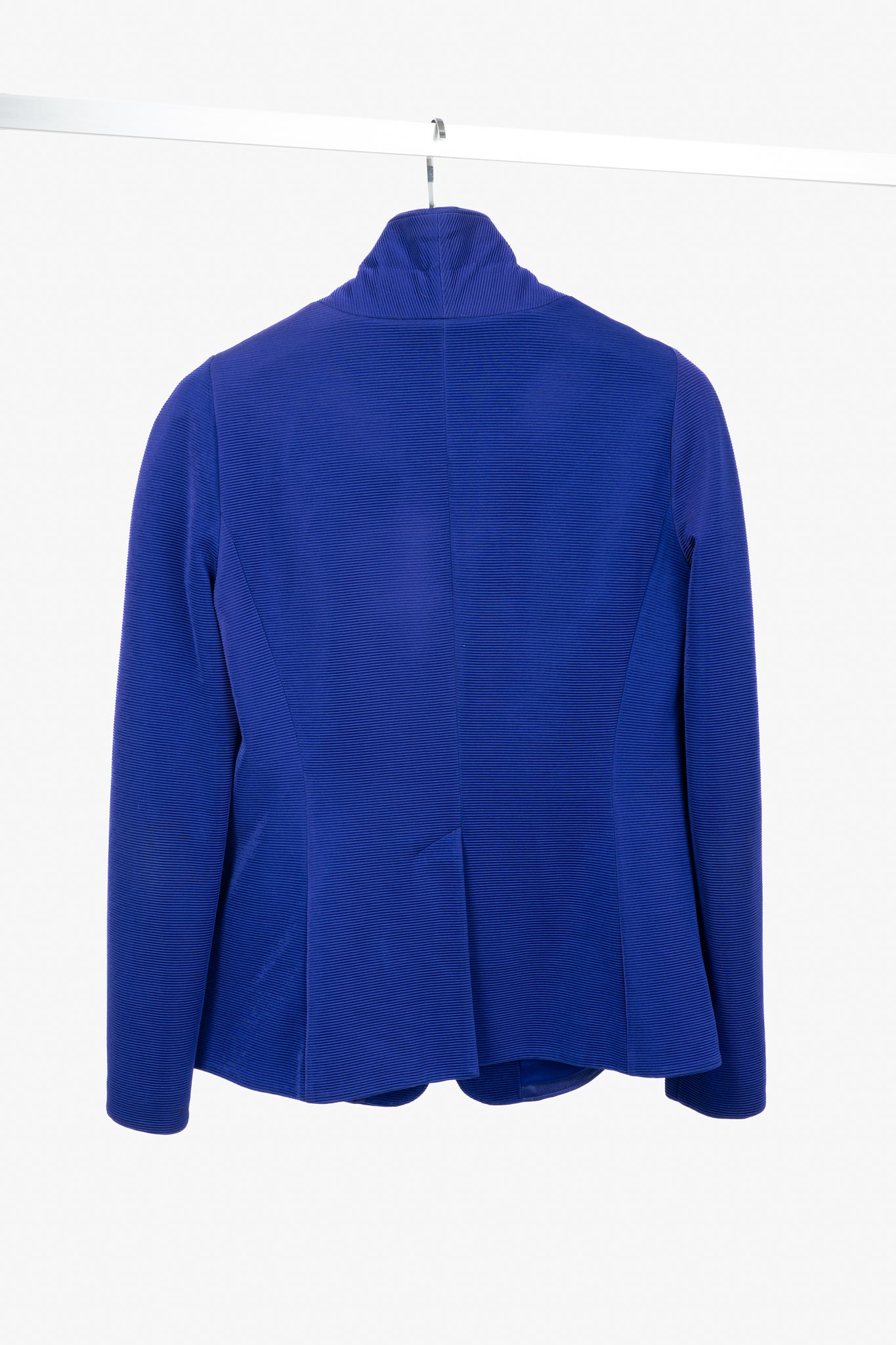 Giorgio Armani Cobalt-Blue Ribbed-Knit Blazer