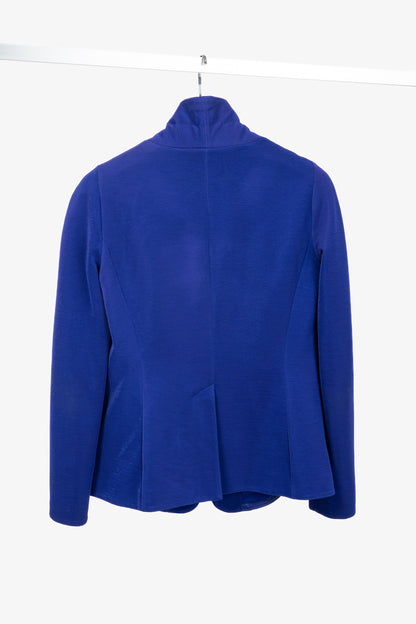 Giorgio Armani Cobalt-Blue Ribbed-Knit Blazer