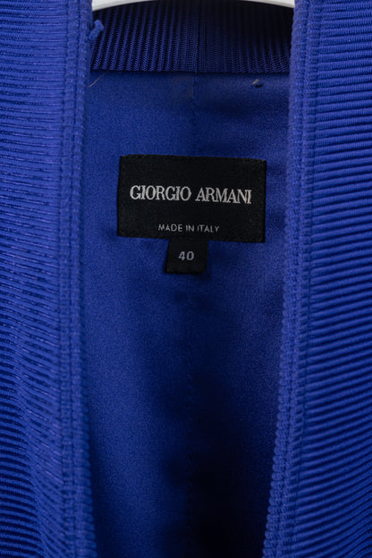 Giorgio Armani Cobalt-Blue Ribbed-Knit Blazer