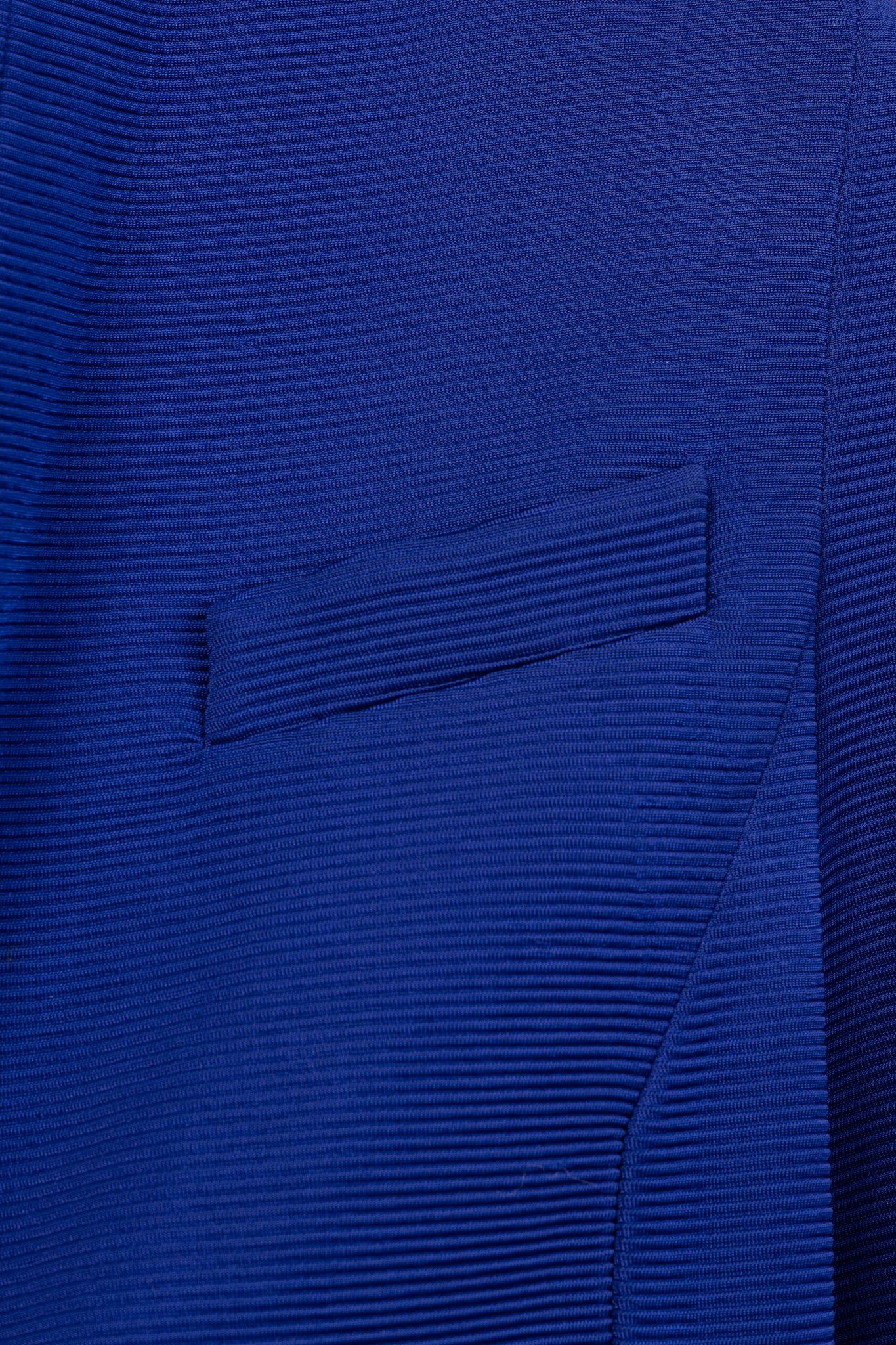 Giorgio Armani Cobalt-Blue Ribbed-Knit Blazer