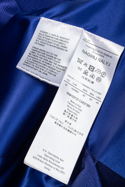 Giorgio Armani Cobalt-Blue Ribbed-Knit Blazer