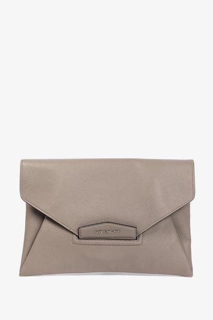 Givenchy Antigona Medium Mastic Goat-Leather Envelope Clutch