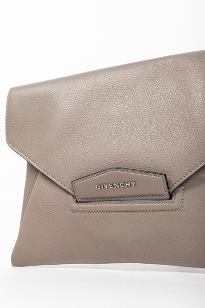Givenchy Antigona Medium Mastic Goat-Leather Envelope Clutch