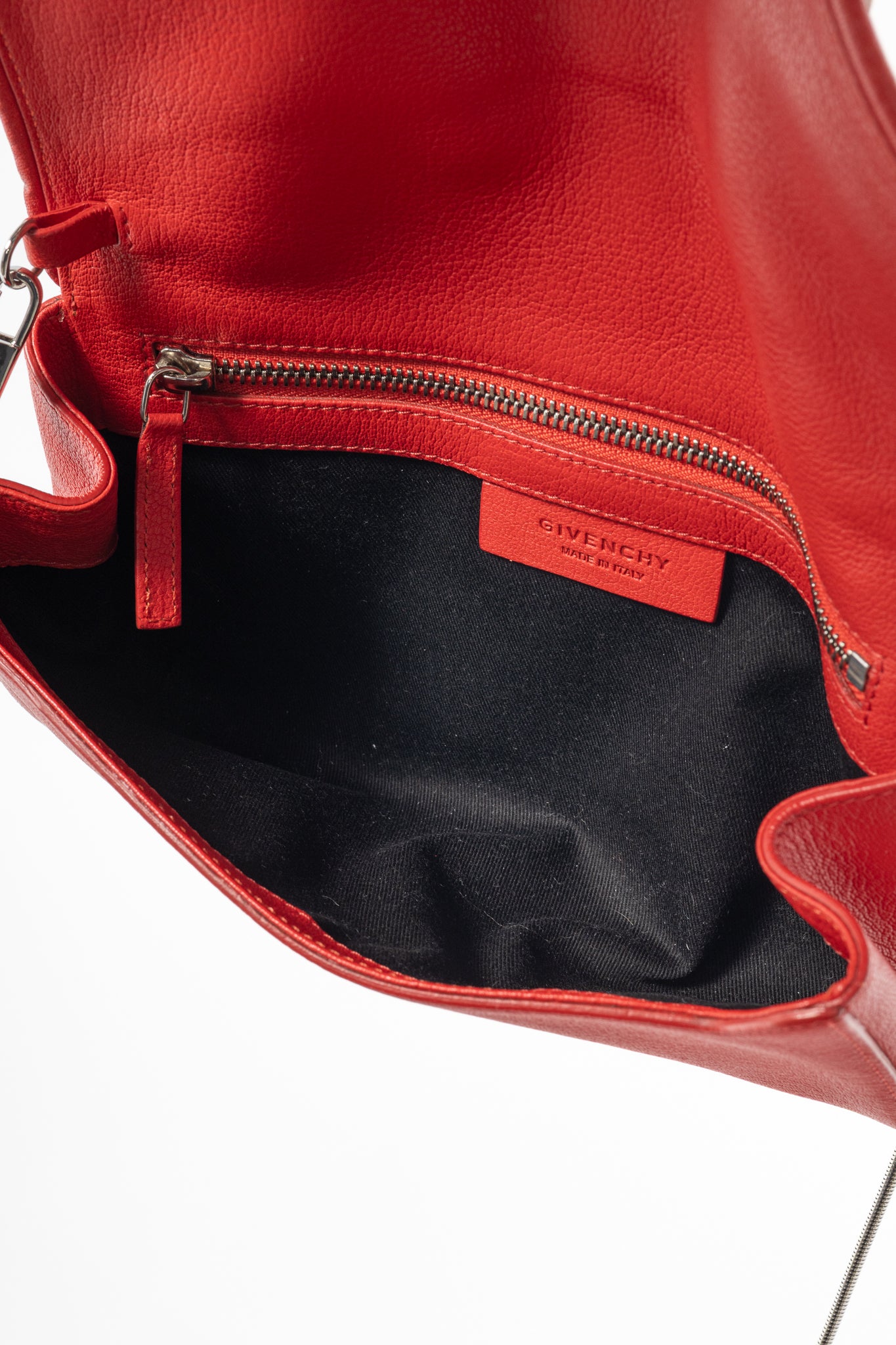 Givenchy Obsedia Red Grained-Leather Clutch