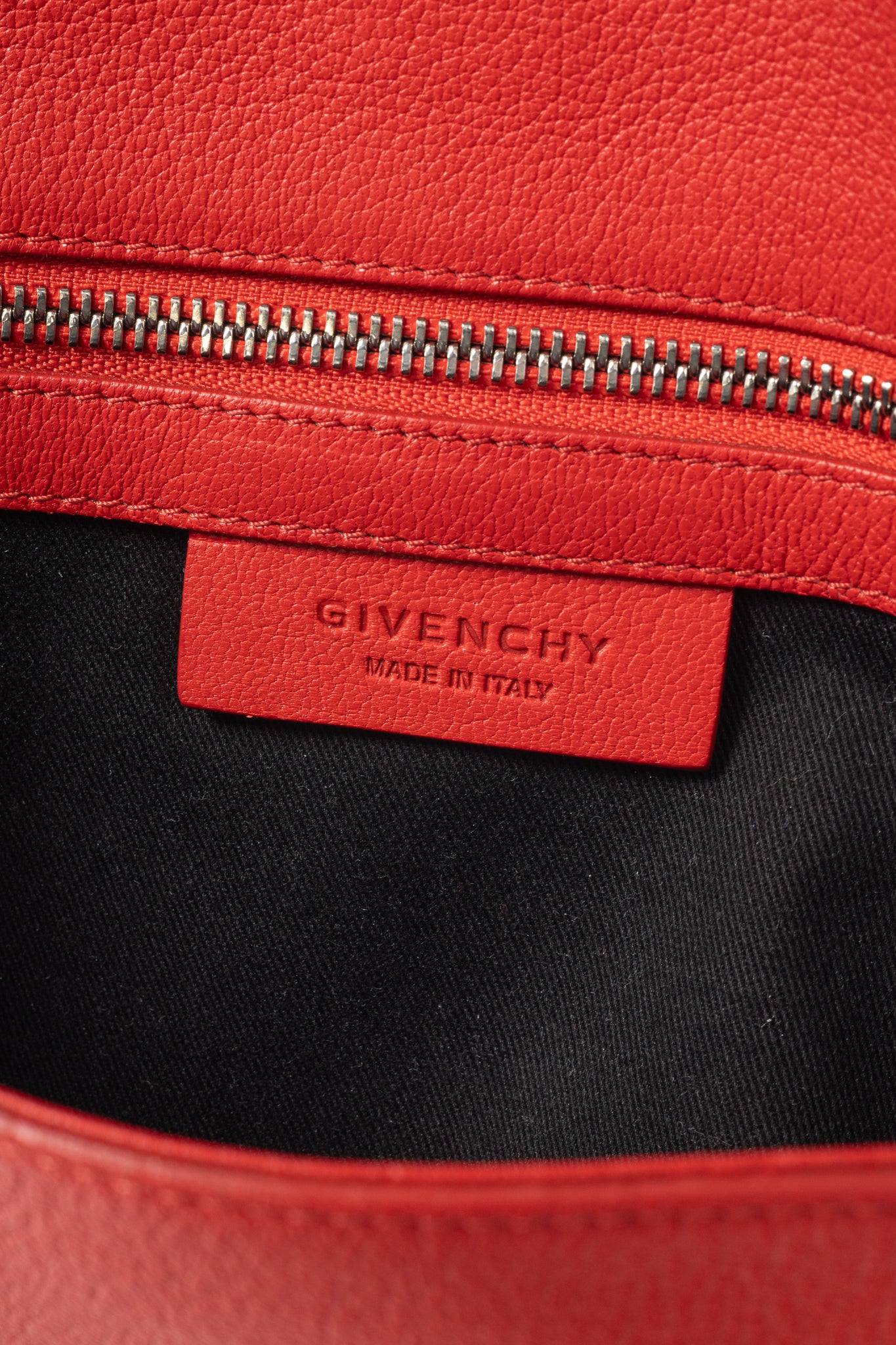 Givenchy Obsedia Red Grained-Leather Clutch