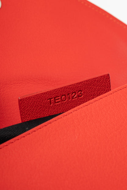 Givenchy Obsedia Red Grained-Leather Clutch