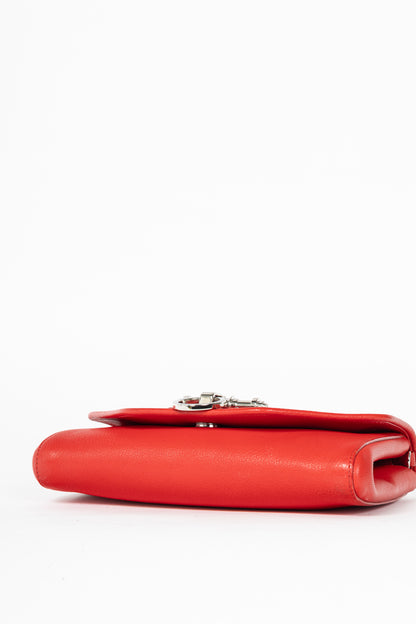 Givenchy Obsedia Red Grained-Leather Clutch