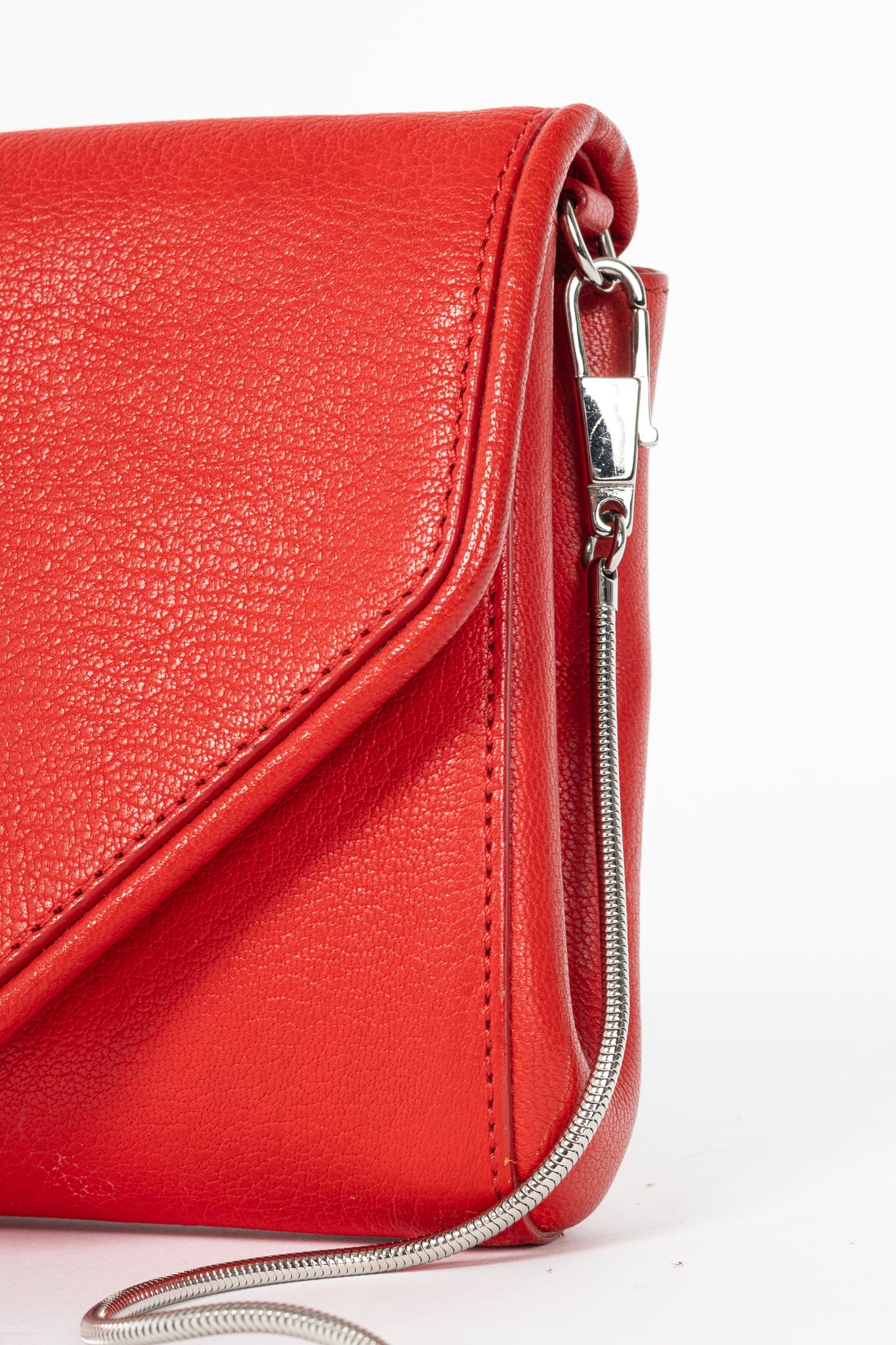Givenchy Obsedia Red Grained-Leather Clutch