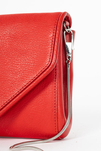 Givenchy Obsedia Red Grained-Leather Clutch