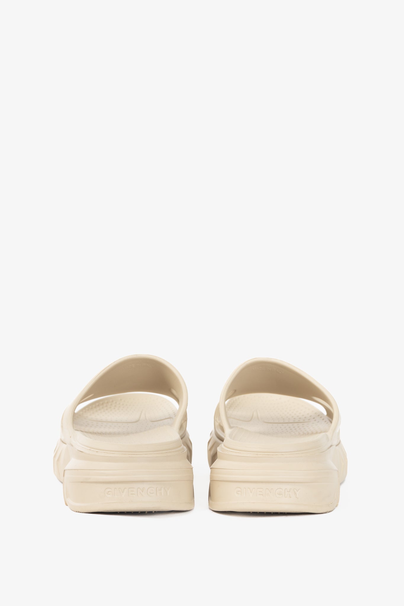 Givenchy Marshmallow Beige Rubber Logo Slide Mule Sandals