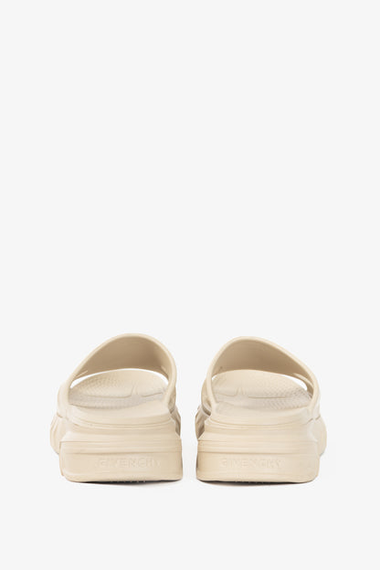 Givenchy Marshmallow Beige Rubber Logo Slide Mule Sandals