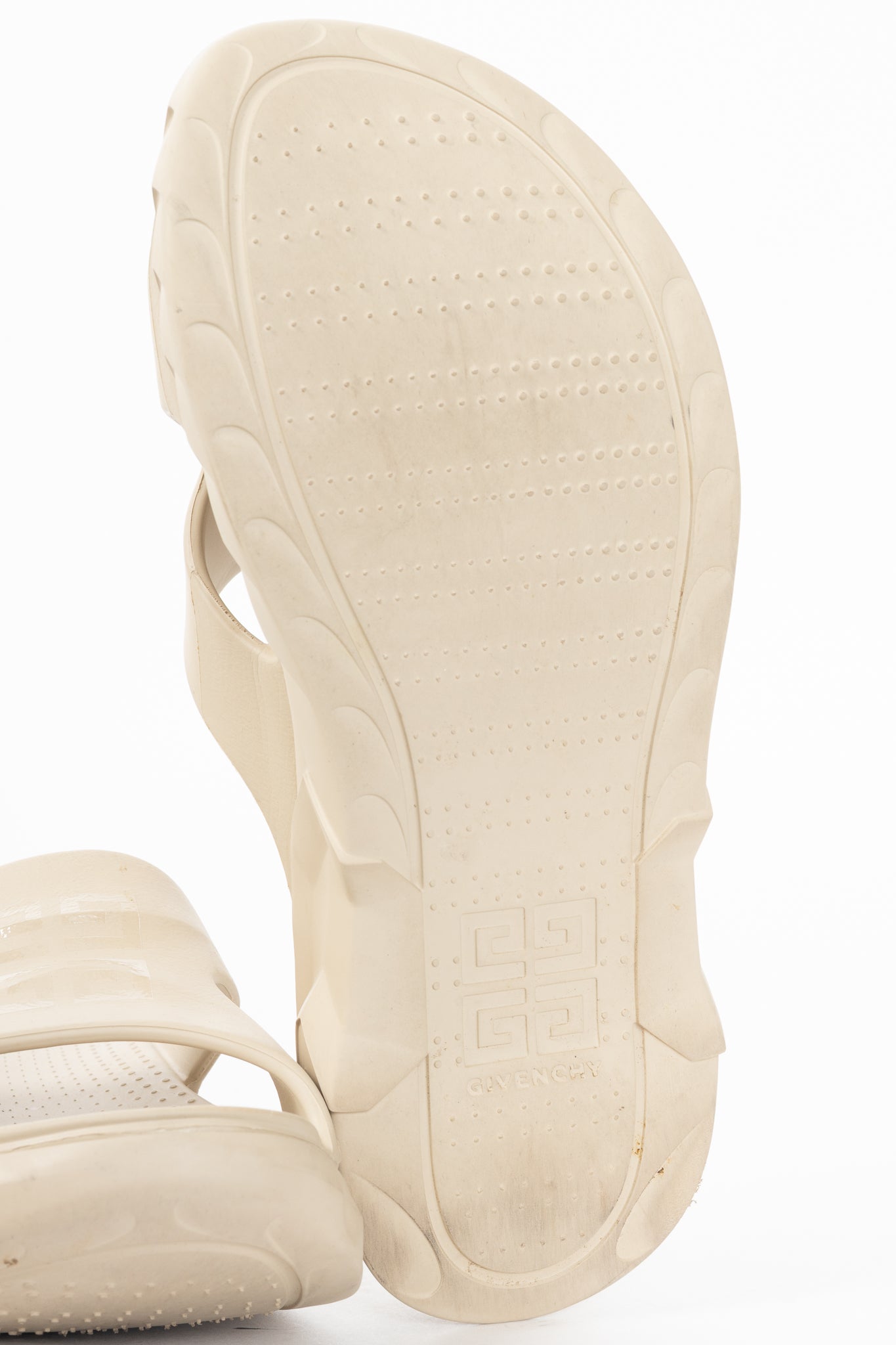 Givenchy Marshmallow Beige Rubber Logo Slide Mule Sandals