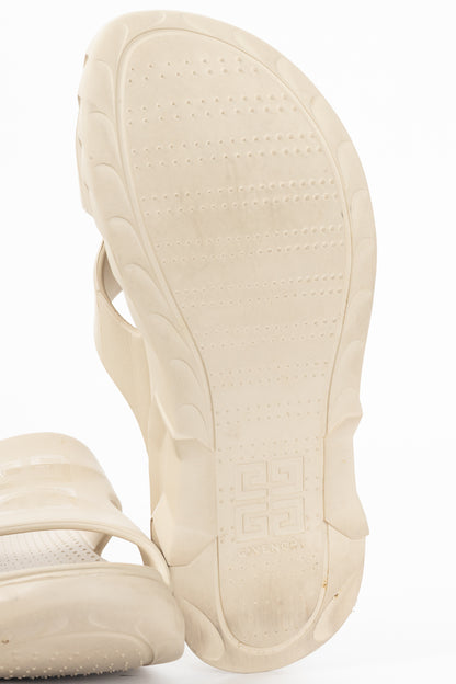 Givenchy Marshmallow Beige Rubber Logo Slide Mule Sandals