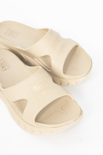 Givenchy Marshmallow Beige Rubber Logo Slide Mule Sandals
