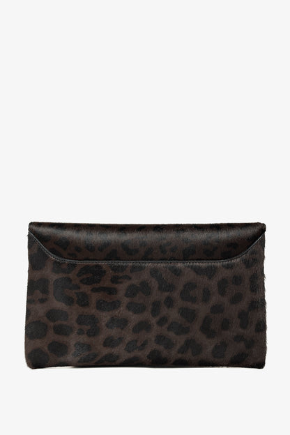 Givenchy Antigona Small Brown Leopard-Calf Hair Envelope Clutch