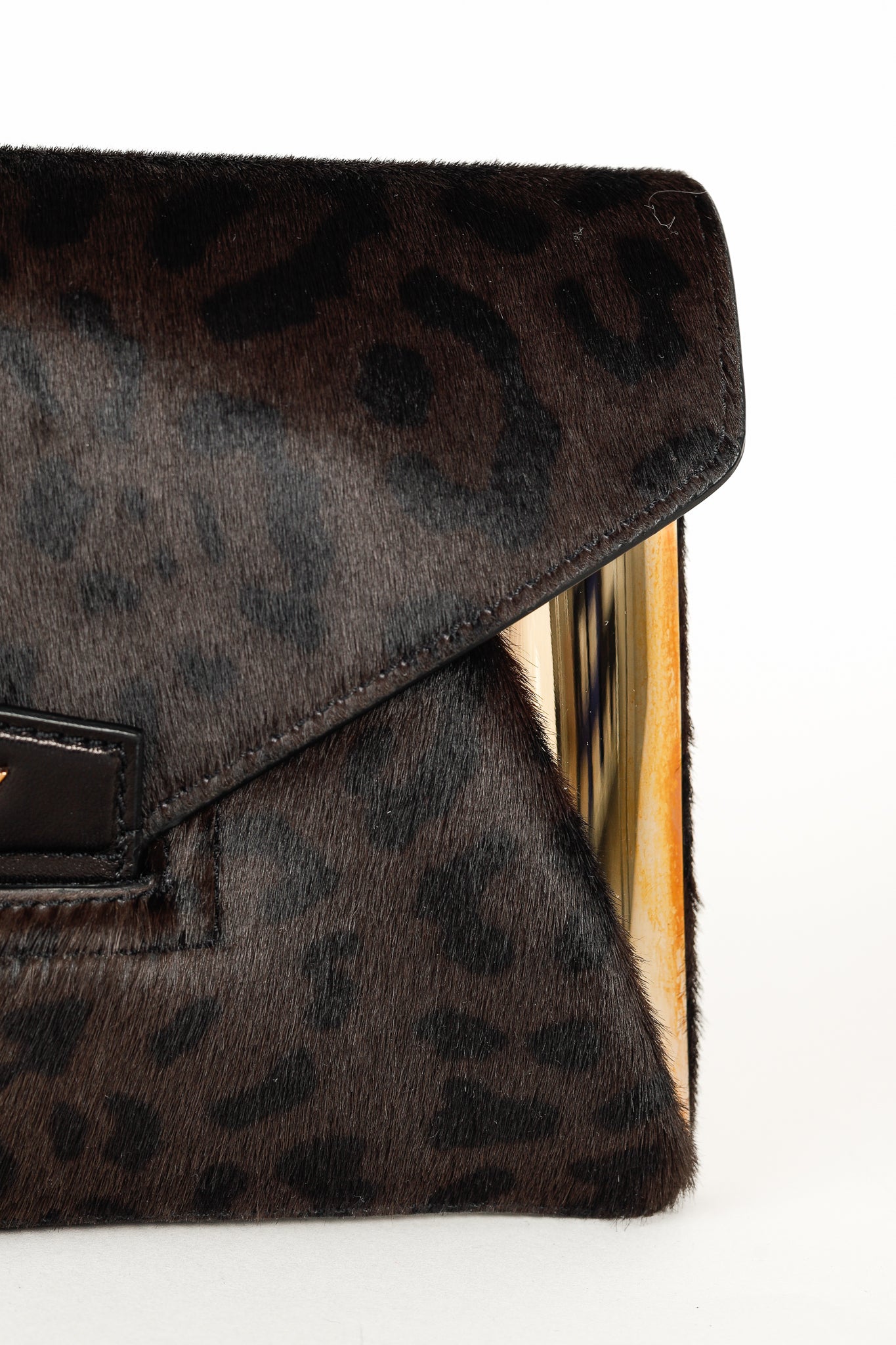Givenchy Antigona Small Brown Leopard-Calf Hair Envelope Clutch
