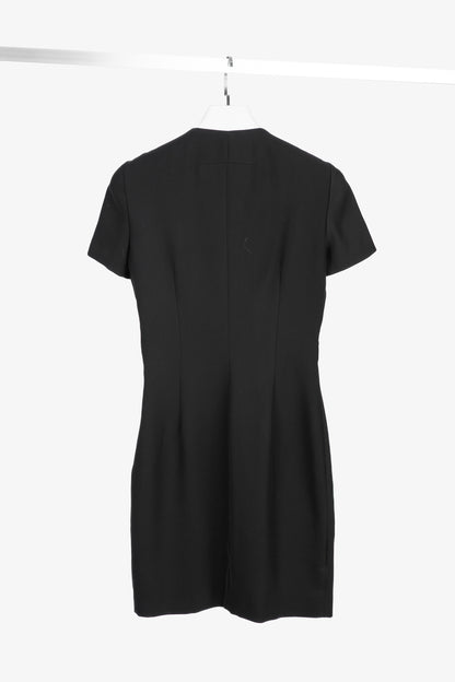 Givenchy Black Crepe Grommet-Embellished Mini Dress