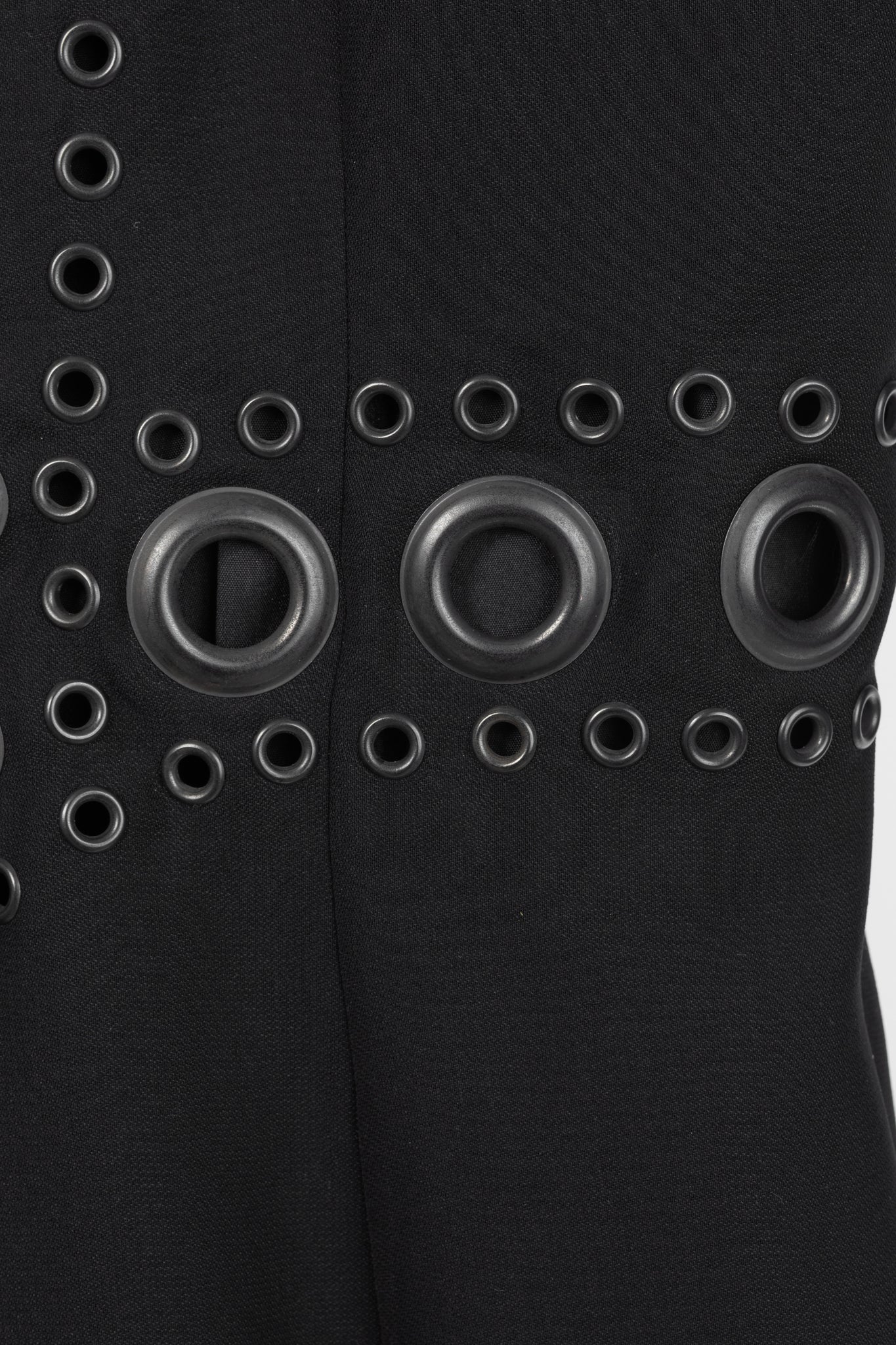 Givenchy Black Crepe Grommet-Embellished Mini Dress